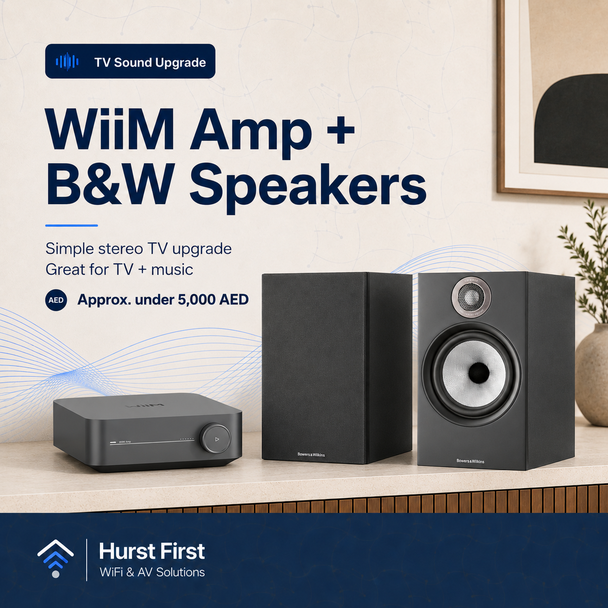WiiM Amp with Bowers & Wilkins 606 S3